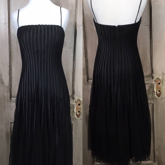 JS Collections Black Tulle Fit N Flare Cocktail Midi Length Dress - Picture 7 of 7